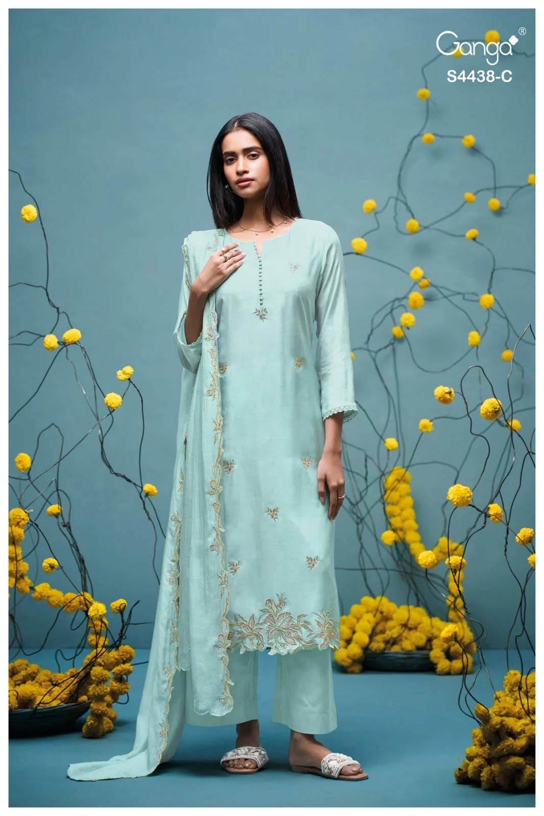 FIRASHA 4438 Series By GANGA FASHION Stylish Beautiful Colourful Silk Dresses At Wholesale Price